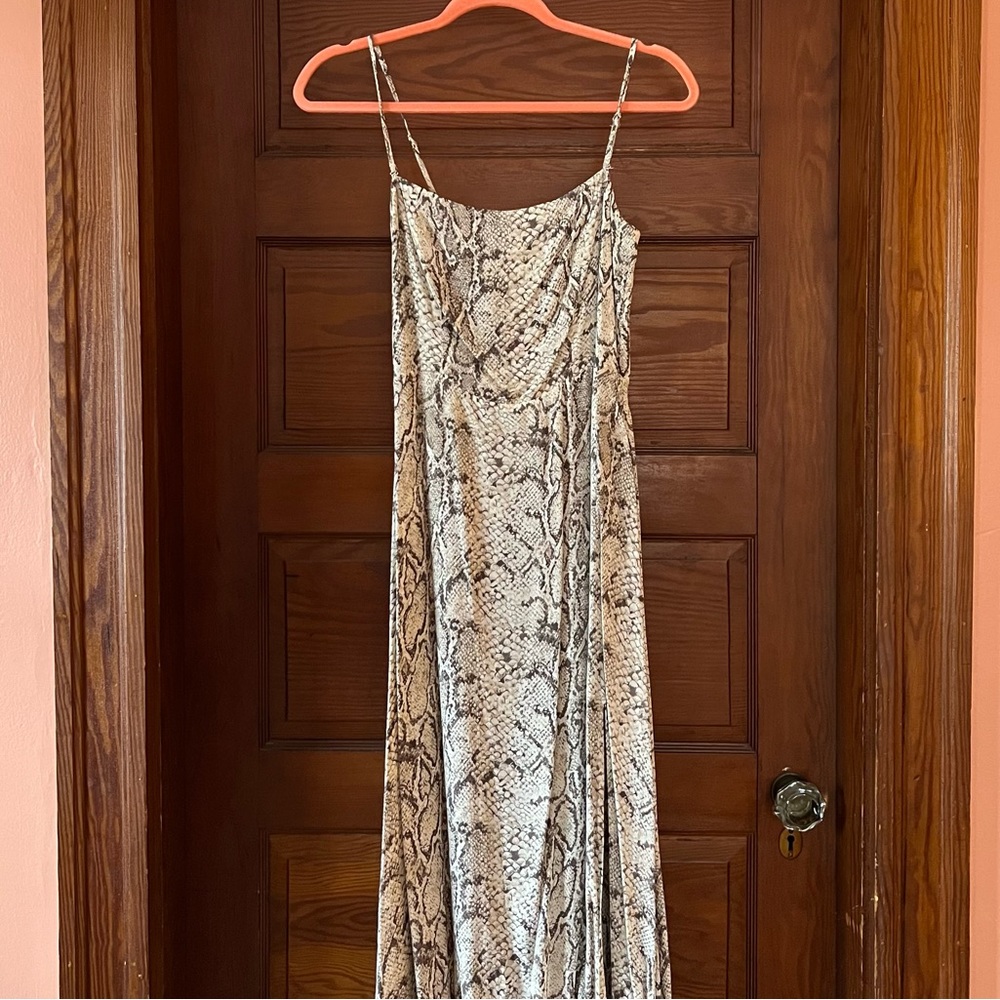 Reformation Ingrid Dress Python Snakeskin Print